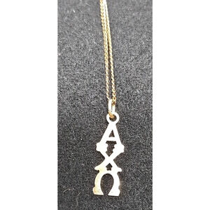 Vintage Alpha Chi Omega Lavaliere1/20 12K GF Gold Filled Necklace 19" Pendent